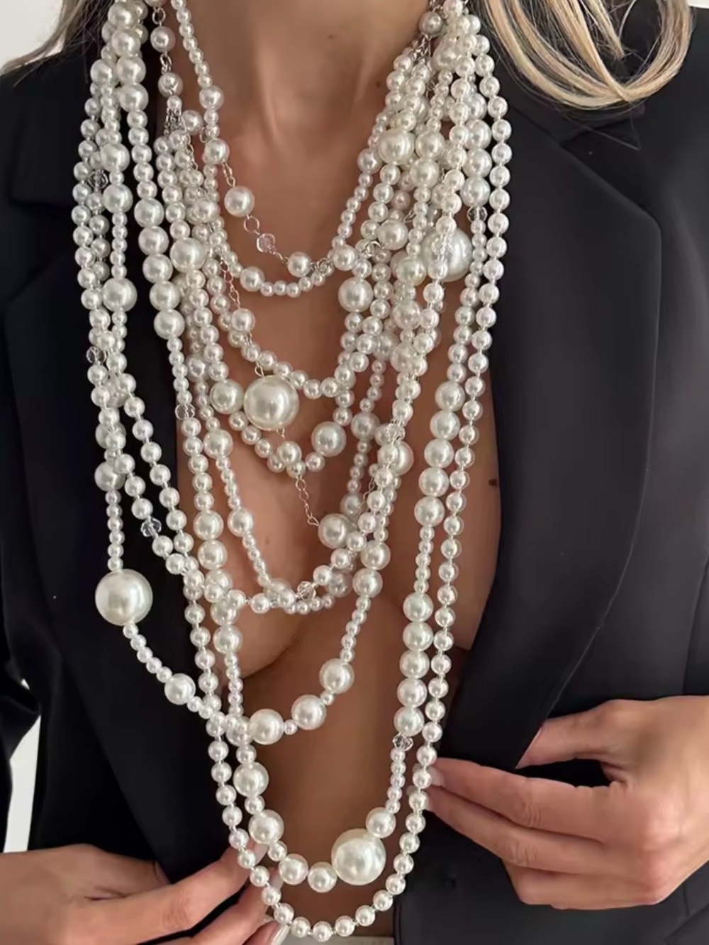 Macy's Multi-Strand White Pearl Layered Necklace